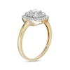 Thumbnail Image 2 of 0.58 CT. T.W. Diamond Double Cushion-Shaped Frame Engagement Ring in 10K Gold