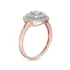 Thumbnail Image 2 of 0.58 CT. T.W. Diamond Double Cushion-Shaped Frame Engagement Ring in 10K Rose Gold