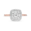 Thumbnail Image 3 of 0.58 CT. T.W. Diamond Double Cushion-Shaped Frame Engagement Ring in 10K Rose Gold