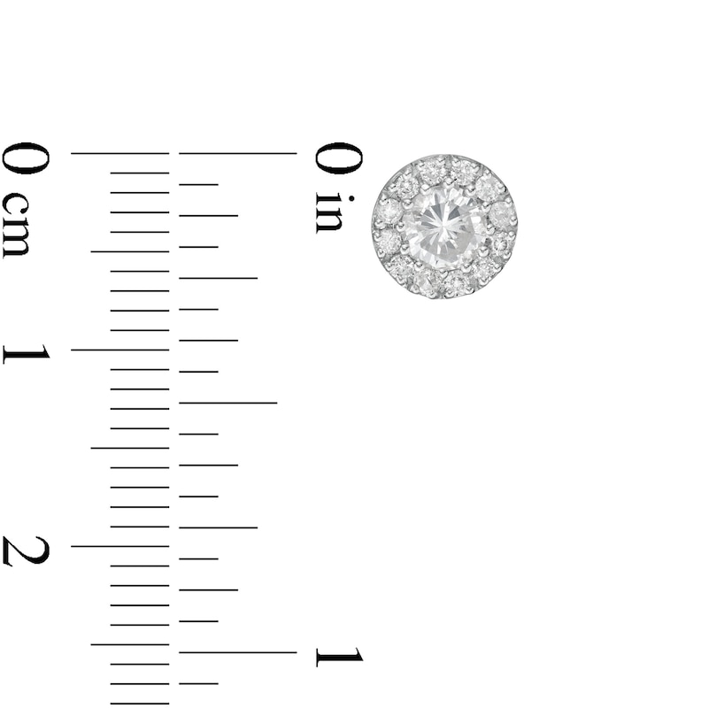 Main Image 3 of 0.80 CT. T.W. Diamond Frame Stud Earrings in 10K White Gold (K/I3)