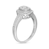 Thumbnail Image 2 of 0.45 CT. T.W. Composite Diamond Rectangular Frame Double Row Engagement Ring in 10K White Gold