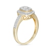 Thumbnail Image 2 of 0.45 CT. T.W. Composite Diamond Rectangular Frame Double Row Engagement Ring in 10K Gold