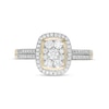Thumbnail Image 3 of 0.45 CT. T.W. Composite Diamond Rectangular Frame Double Row Engagement Ring in 10K Gold