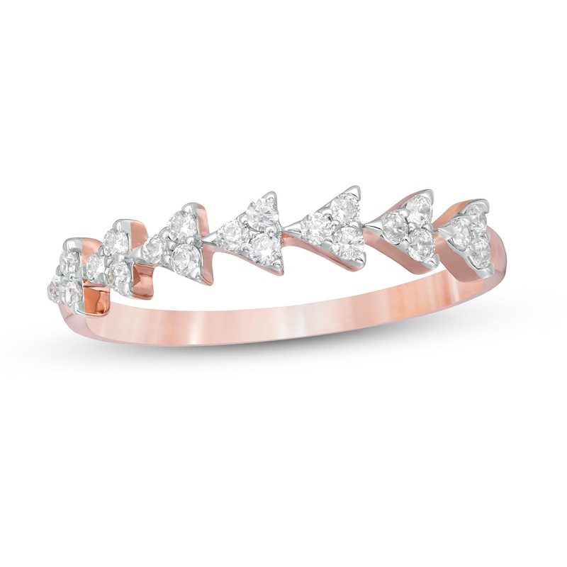 0.23 CT. T.W. Diamond Multi-Triangle Stackable Anniversary Band in 10K Rose Gold