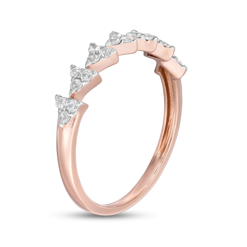 0.23 CT. T.W. Diamond Multi-Triangle Stackable Anniversary Band in 10K Rose Gold