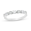 Thumbnail Image 1 of 0.145 CT. T.W. Diamond Vintage-Style Alternating Anniversary Band in Sterling Silver