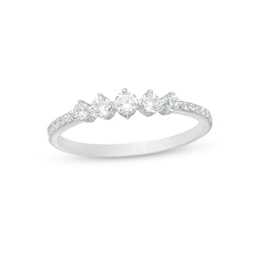 0.29 CT. T.W. Diamond Five Stone Anniversary Band in 10K White Gold
