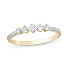 0.29 CT. T.W. Diamond Five Stone Anniversary Band in 10K Gold
