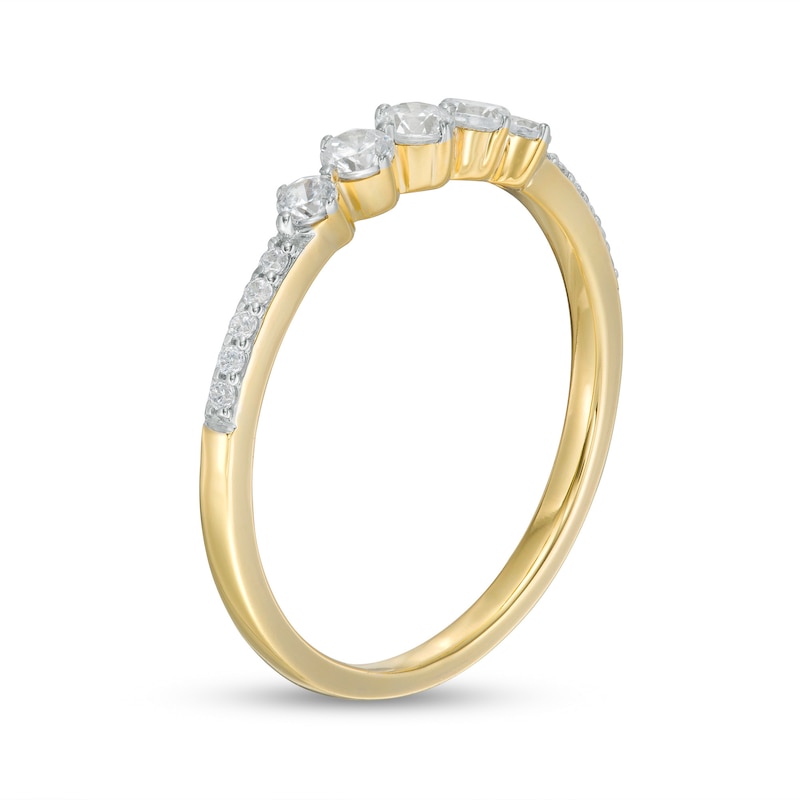 0.29 CT. T.W. Diamond Five Stone Anniversary Band in 10K Gold