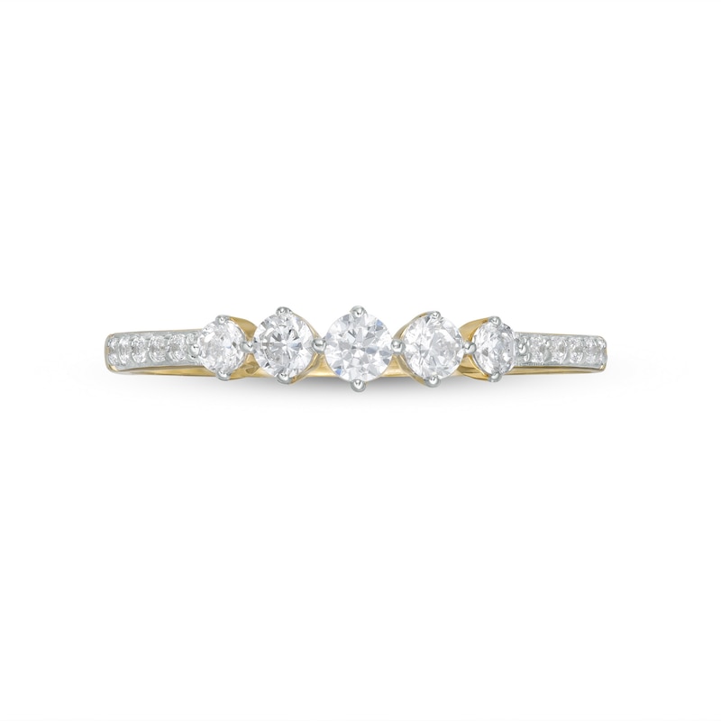0.29 CT. T.W. Diamond Five Stone Anniversary Band in 10K Gold