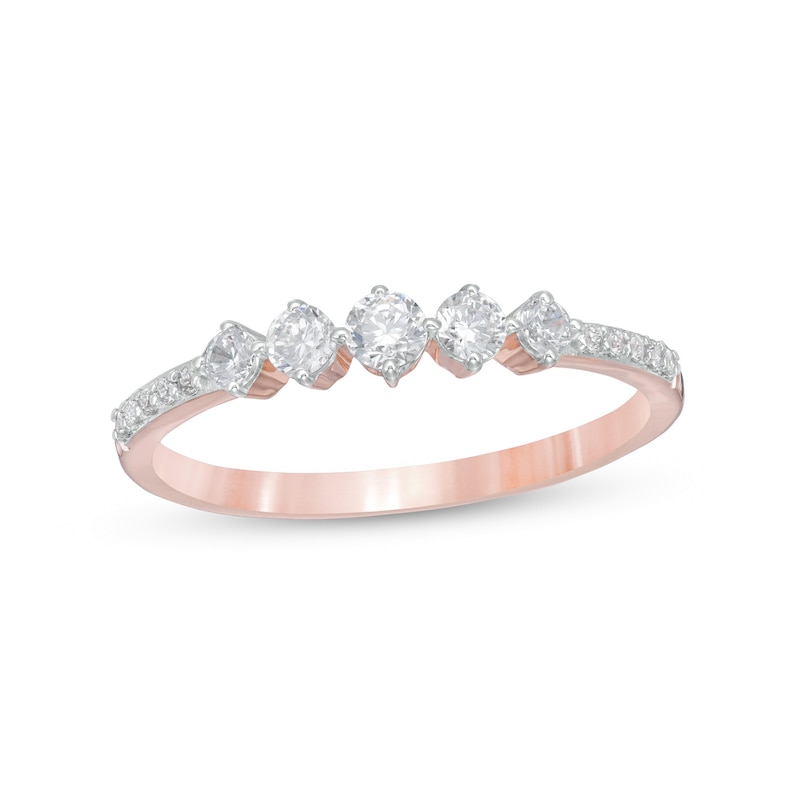 Main Image 1 of 0.29 CT. T.W. Diamond Five Stone Anniversary Band in 10K Rose Gold