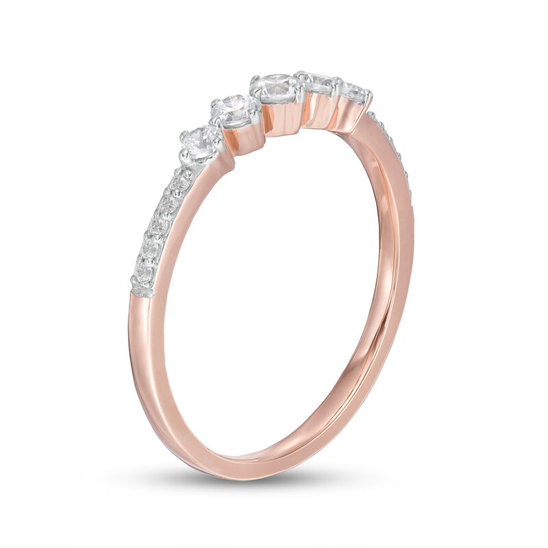 Main Image 3 of 0.29 CT. T.W. Diamond Five Stone Anniversary Band in 10K Rose Gold