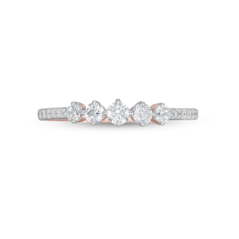 Main Image 4 of 0.29 CT. T.W. Diamond Five Stone Anniversary Band in 10K Rose Gold