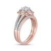 Thumbnail Image 2 of 0.69 CT. T.W. Princess-Cut Diamond Flower Frame Vintage-Style Bridal Set in 10K Rose Gold