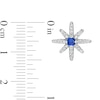 Thumbnail Image 3 of 3.0mm Blue and White Lab-Created Sapphire North Star Stud Earrings in Sterling Silver