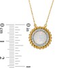8.0mm Lab-Created Opal and White Lab-Created Sapphire Beaded Double Frame Necklace in 10K Gold