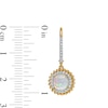 Thumbnail Image 3 of 6.0mm Lab-Created Opal and White Lab-Created Sapphire Beaded Double Frame Drop Earrings in 10K Gold
