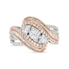 Thumbnail Image 3 of 1.00 CT. T.W. Diamond Past Present Future® Bypass Twist Shank Engagement Ring in 10K Two-Tone Gold