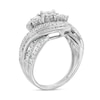 Thumbnail Image 2 of 1.00 CT. T.W. Diamond Past Present Future® Bypass Twist Shank Engagement Ring in 10K White Gold
