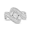 Thumbnail Image 3 of 1.00 CT. T.W. Diamond Past Present Future® Bypass Twist Shank Engagement Ring in 10K White Gold