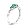 Thumbnail Image 2 of Emerald and Diamond Accent Three Stone Ring in 10K White Gold