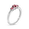 Ruby and Diamond Accent Three Stone Ring in 10K White Gold