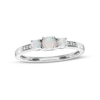 Thumbnail Image 0 of Opal and Diamond Accent Three Stone Ring in 10K White Gold