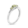 Peridot and Diamond Accent Three Stone Ring in 10K White Gold