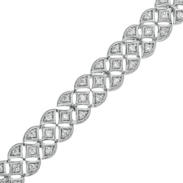 1.00 CT. T.W. Diamond Triple-Row Bracelet in Sterling Silver – 7.25"