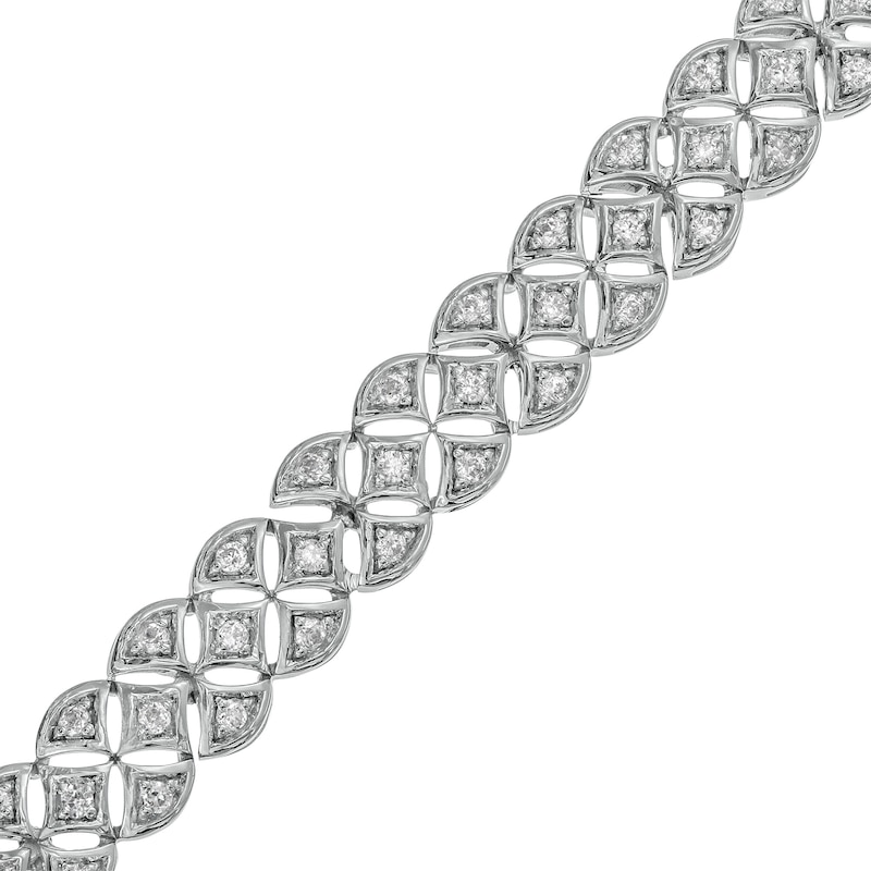 1.00 CT. T.W. Diamond Triple-Row Bracelet in Sterling Silver – 7.25"