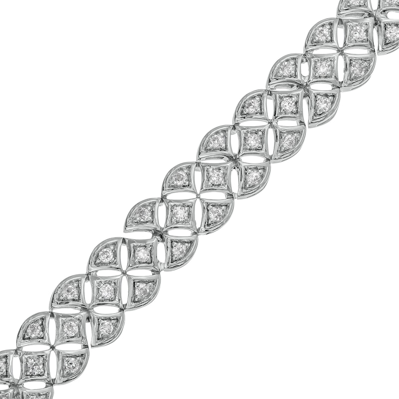 Main Image 1 of 1.00 CT. T.W. Diamond Triple-Row Bracelet in Sterling Silver – 7.25"