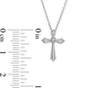 Diamond Accent Solitaire Cross Pendant and Stud Earrings Set in Sterling Silver