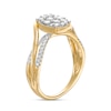 Thumbnail Image 2 of 0.50 CT. T.W. Composite Oval Diamond Crossover Split Shank Ring in 10K Gold