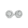Thumbnail Image 1 of 0.16 CT. T.W. Diamond Frame Stud Earrings in Sterling Silver