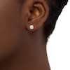 0.16 CT. T.W. Diamond Cushion Frame Stud Earrings in Sterling Silver