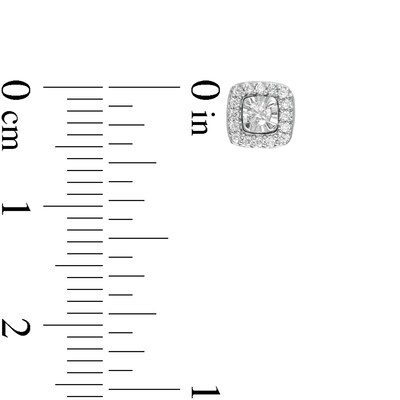 0.16 CT. T.W. Diamond Cushion Frame Stud Earrings in Sterling Silver