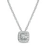 Thumbnail Image 0 of 0.08 CT. T.W. Diamond Cushion Frame Pendant in Sterling Silver