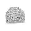 Thumbnail Image 0 of 2.18 CT. T.W. Composite Diamond Double Octagonal Frame Multi-Row Three Piece Bridal Set in 10K White Gold