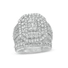 Thumbnail Image 0 of 2.18 CT. T.W. Composite Diamond Triple Octagonal Frame Multi-Row Bridal Set in 10K White Gold