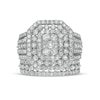 Thumbnail Image 3 of 2.18 CT. T.W. Composite Diamond Triple Octagonal Frame Multi-Row Bridal Set in 10K White Gold