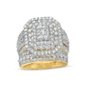 Thumbnail Image 0 of 2.18 CT. T.W. Composite Diamond Triple Octagonal Frame Multi-Row Bridal Set in 10K Gold