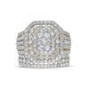 Thumbnail Image 3 of 2.18 CT. T.W. Composite Diamond Triple Octagonal Frame Multi-Row Bridal Set in 10K Gold