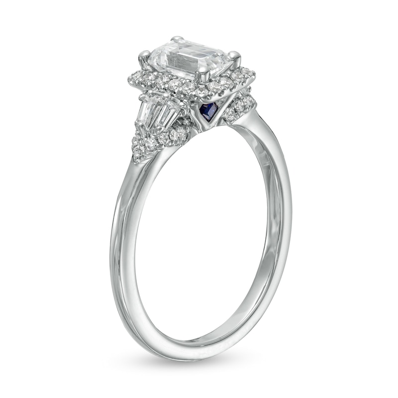 Vera Wang Love Collection 0.95 CT. T.W. Emerald-Cut Diamond Frame Engagement Ring in 14K White Gold