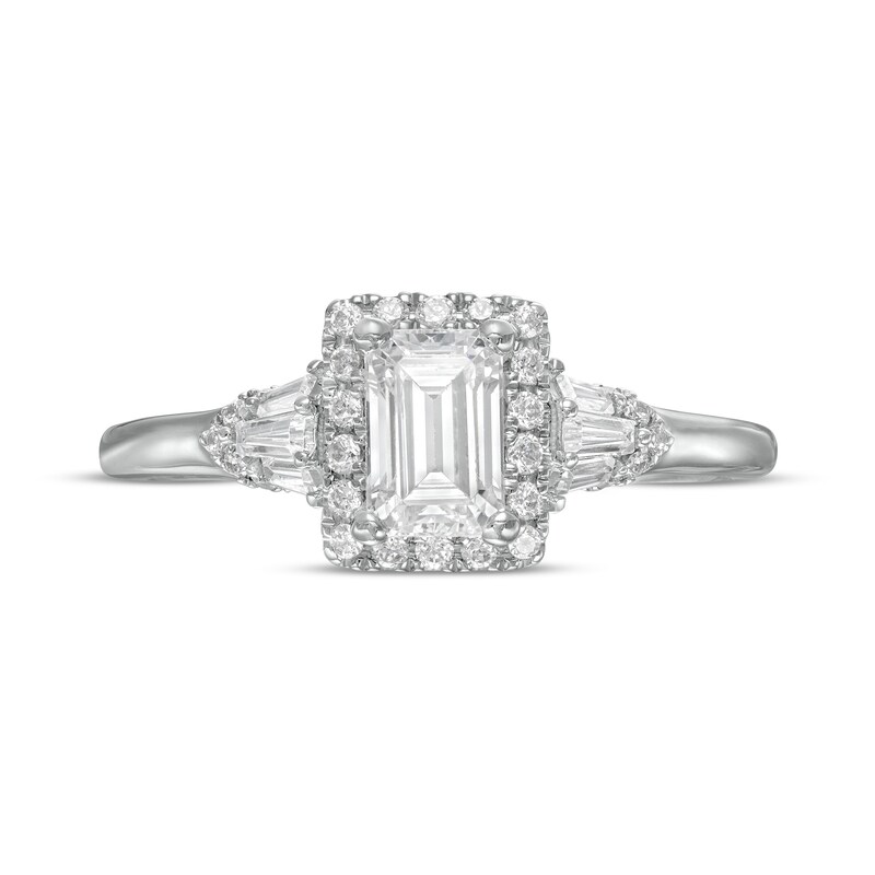 Vera Wang Love Collection 0.95 CT. T.W. Emerald-Cut Diamond Frame Engagement Ring in 14K White Gold|Peoples Jewellers