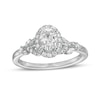 Thumbnail Image 0 of Vera Wang Love Collection 0.69 CT. T.W. Oval Diamond Frame Engagement Ring in 14K White Gold