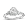 Thumbnail Image 1 of Vera Wang Love Collection 0.69 CT. T.W. Oval Diamond Frame Engagement Ring in 14K White Gold