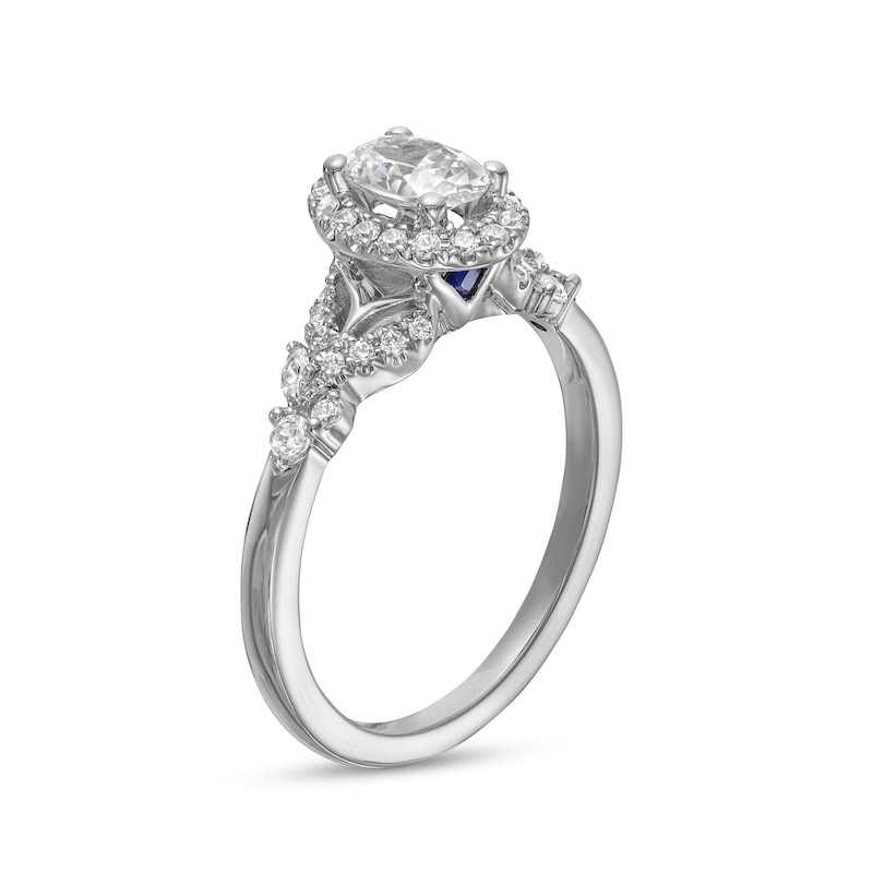 Main Image 2 of Vera Wang Love Collection 0.69 CT. T.W. Oval Diamond Frame Engagement Ring in 14K White Gold