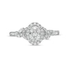 Thumbnail Image 2 of Vera Wang Love Collection 0.69 CT. T.W. Oval Diamond Frame Engagement Ring in 14K White Gold