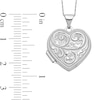 Thumbnail Image 2 of Filigree Textured "Love You Always" Reversible Heart Locket in 14K White Gold
