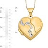 Thumbnail Image 2 of 15.0mm Footprints Layered Heart Locket in 14K Two-Tone Gold